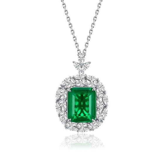 925 Silver Glass Bead Necklace (ZHF-P1314)