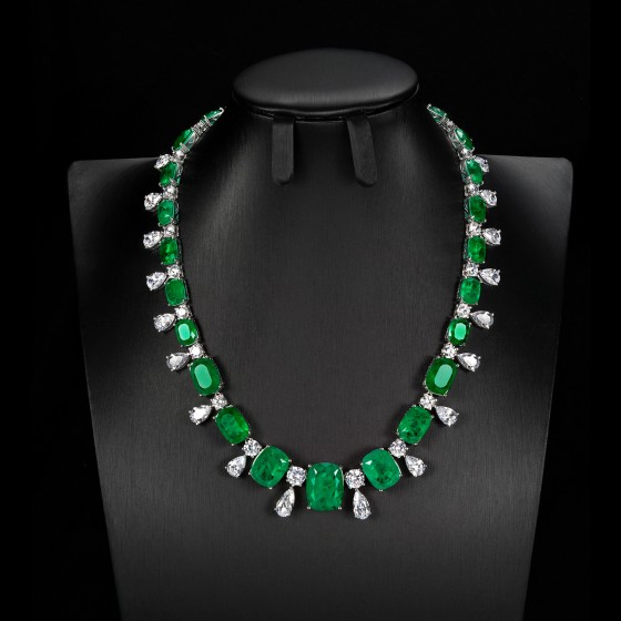 925 Silver Glass Necklace(ZHF-P1287)
