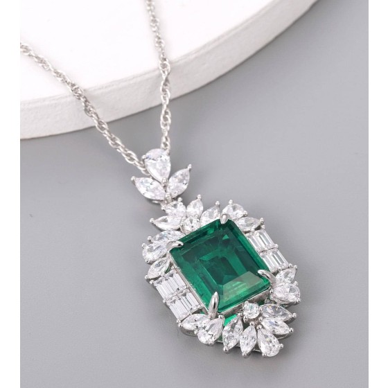 925 Silver Glass Necklace(P-015)
