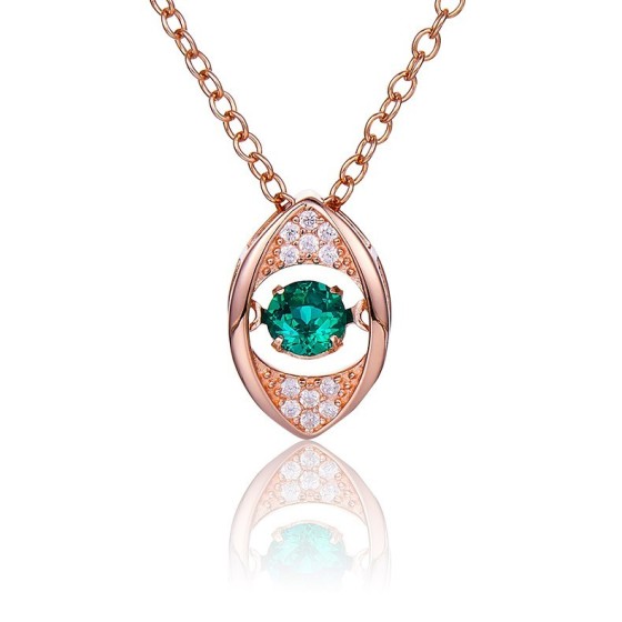 925 Silver Lab-Grown Emerald Dancing Necklace(LP0272)
